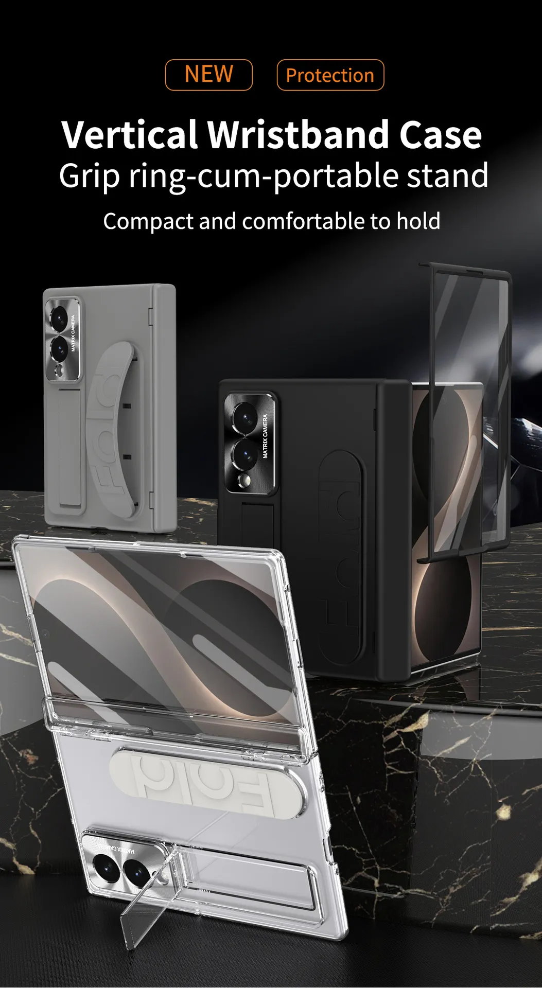Compatible with Samsung Zfold 8 Wide phone case, FOLD8 folding official wrist strap hinge case, integrated protective case