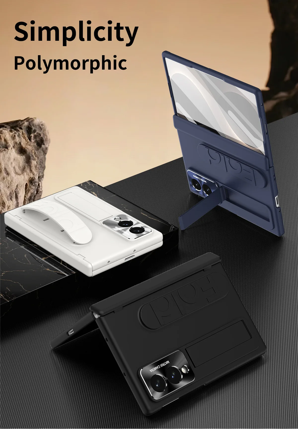 Compatible with Samsung Zfold 8 Wide phone case, FOLD8 folding official wrist strap hinge case, integrated protective case