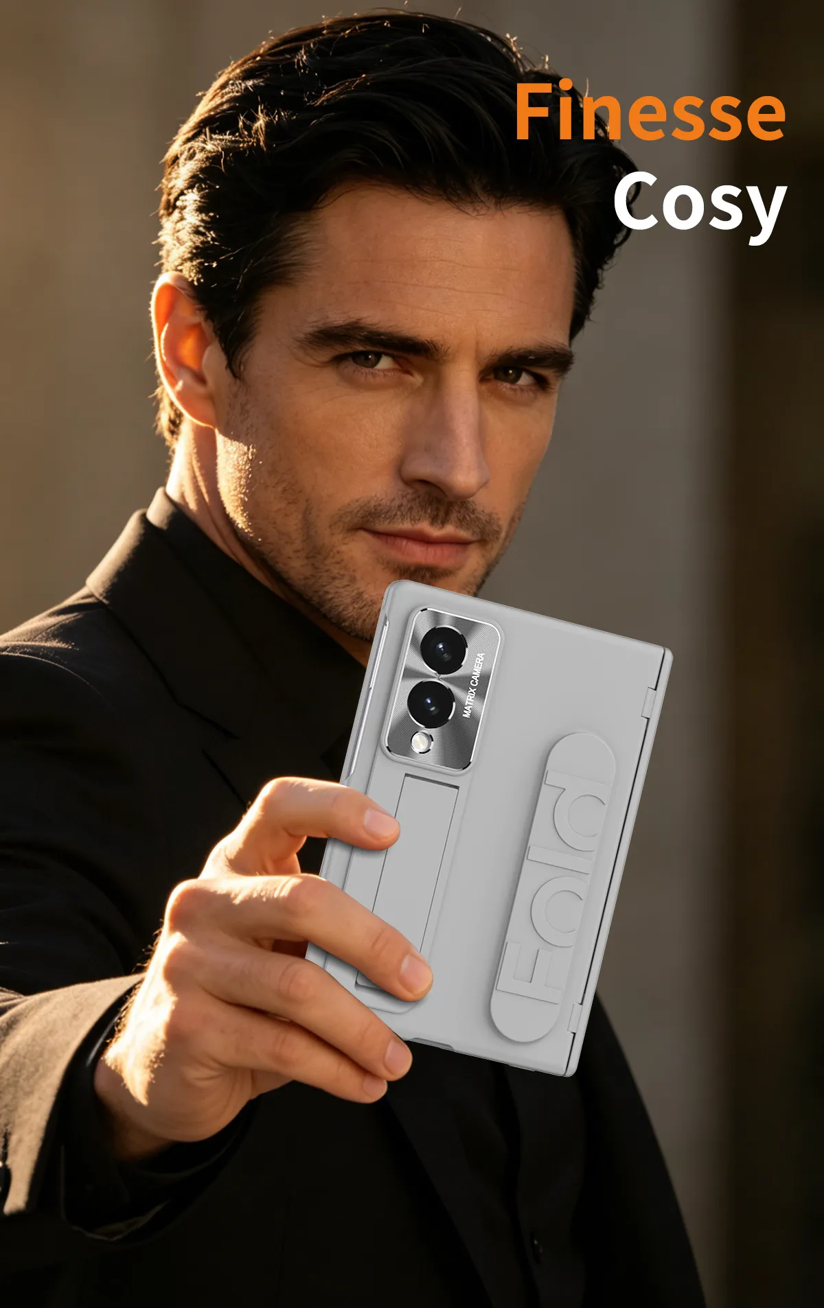 Compatible with Samsung Zfold 8 Wide phone case, FOLD8 folding official wrist strap hinge case, integrated protective case