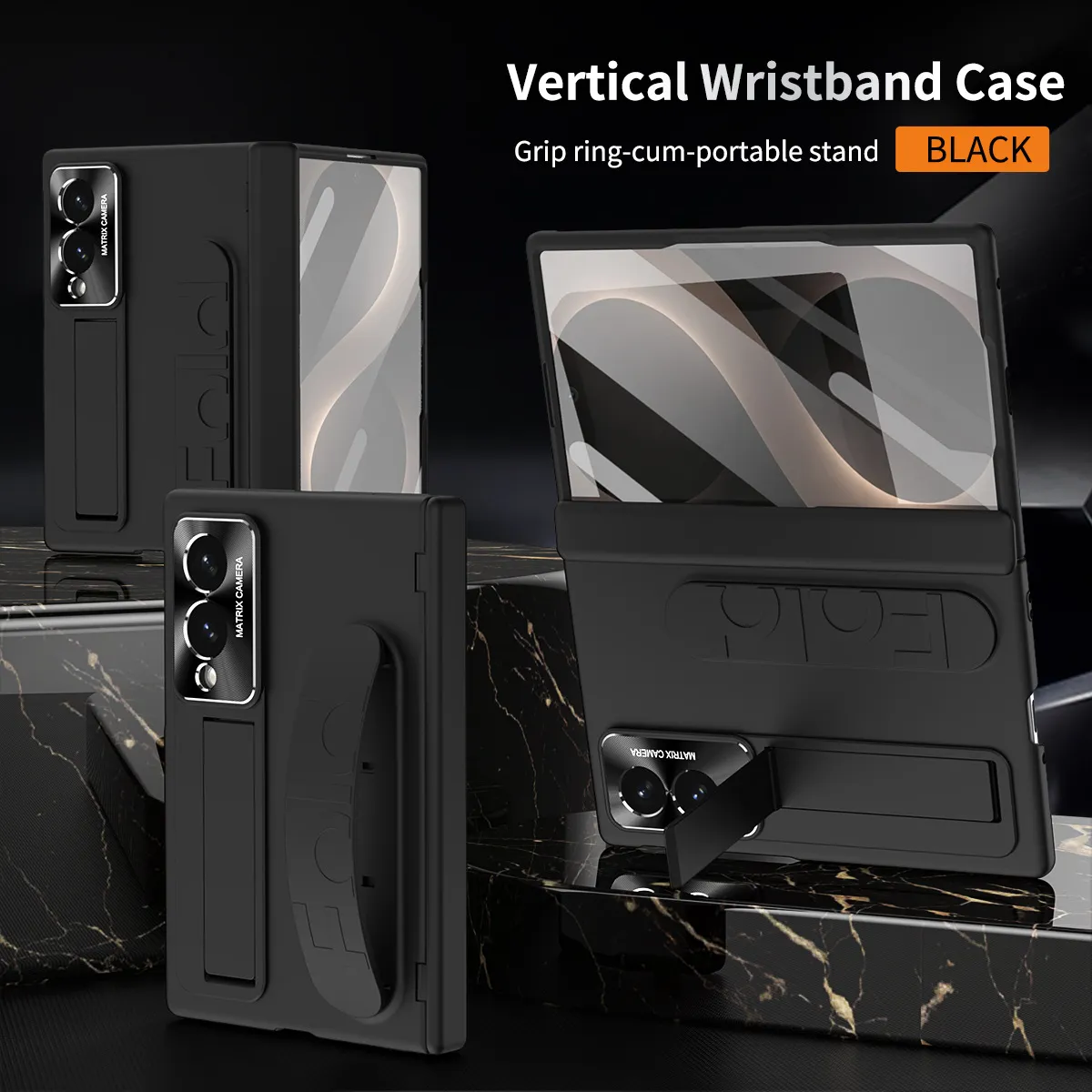 Compatible with Samsung Zfold 8 Wide phone case, FOLD8 folding official wrist strap hinge case, integrated protective case