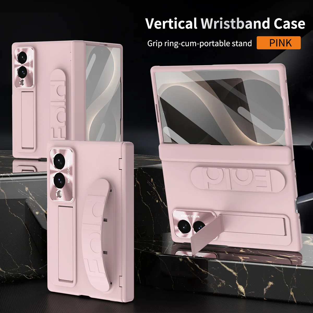 Compatible with Samsung Zfold 8 Wide phone case, FOLD8 folding official wrist strap hinge case, integrated protective case