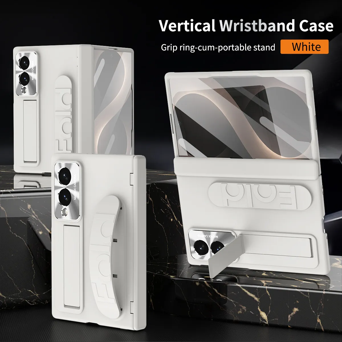 Compatible with Samsung Zfold 8 Wide phone case, FOLD8 folding official wrist strap hinge case, integrated protective case
