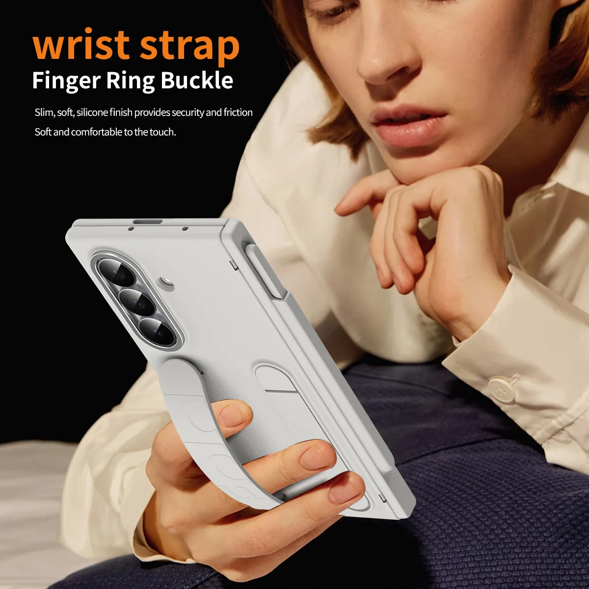 Compatible with Samsung Zfold 8 Ultra phone case, FOLD8 official wrist strap, pen slot hinge, full-coverage protective case