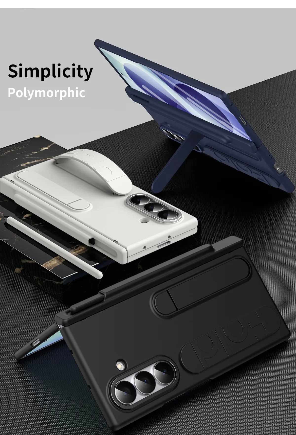 Compatible with Samsung Zfold 8 Ultra phone case, FOLD8 official wrist strap, pen slot hinge, full-coverage protective case