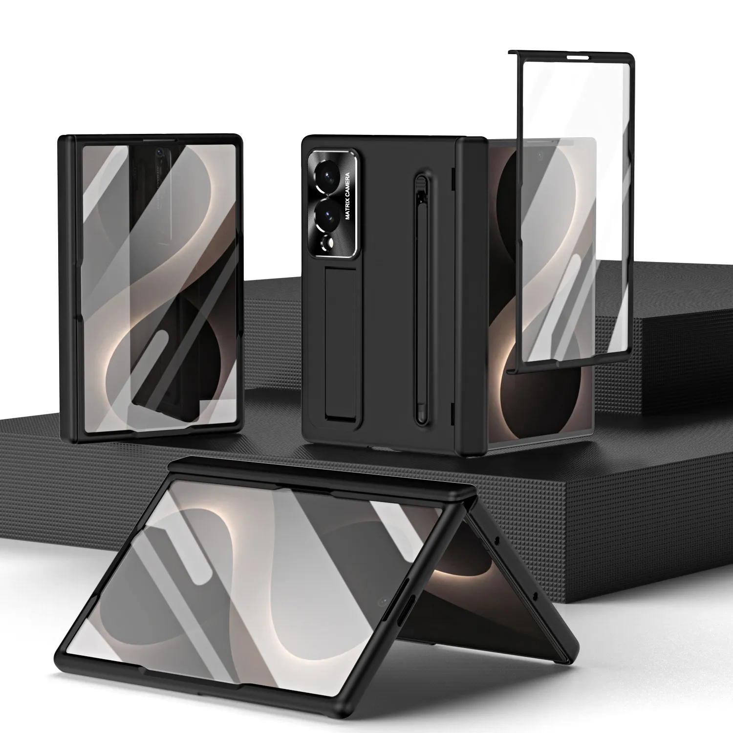 Compatible with Samsung Zfold 8 Wide phone case, FOLD8 folding official pen slot case, integrated anti-drop protective case.