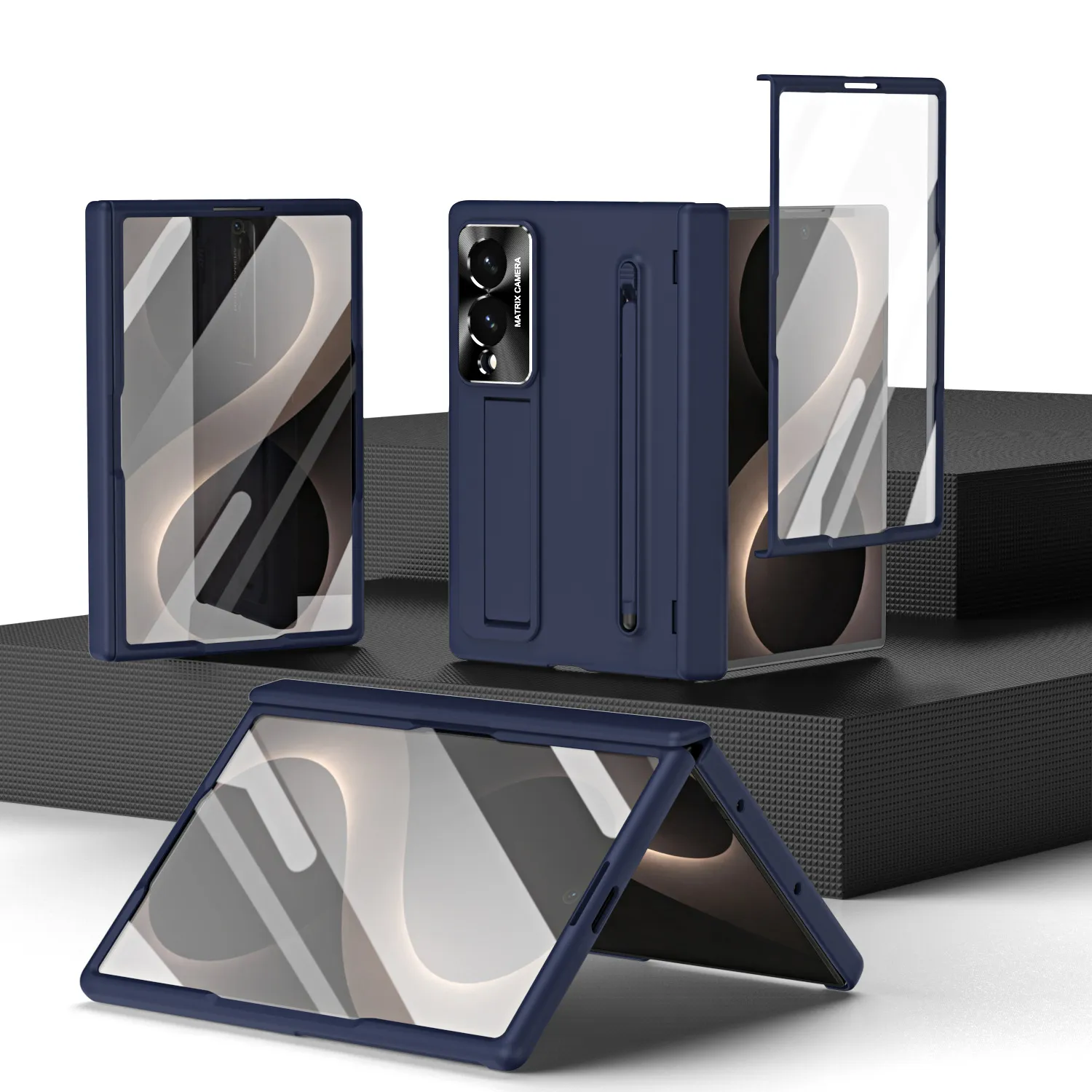 Compatible with Samsung Zfold 8 Wide phone case, FOLD8 folding official pen slot case, integrated anti-drop protective case.