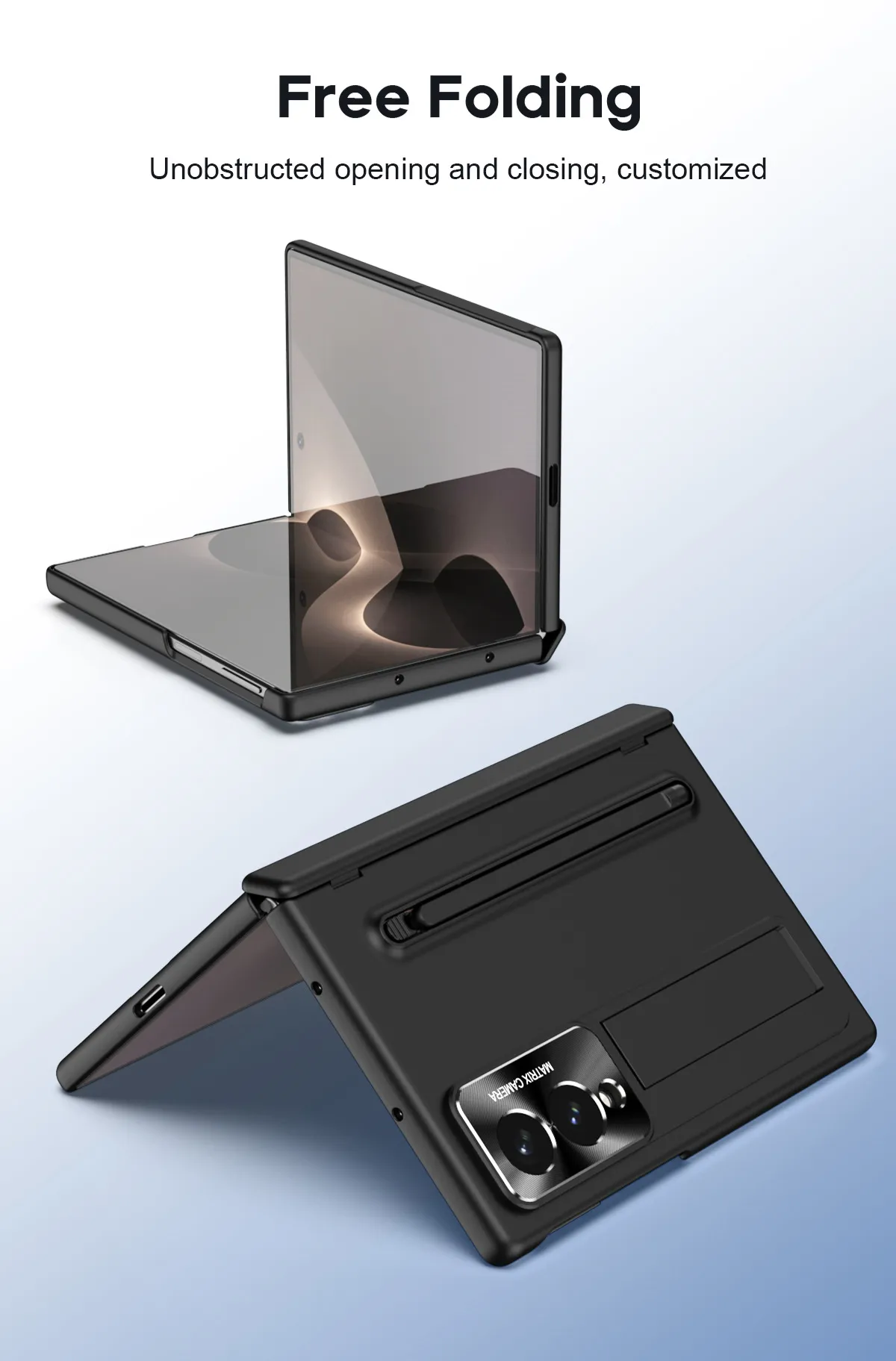 Compatible with Samsung Zfold 8 Wide phone case, FOLD8 folding official pen slot case, integrated anti-drop protective case.