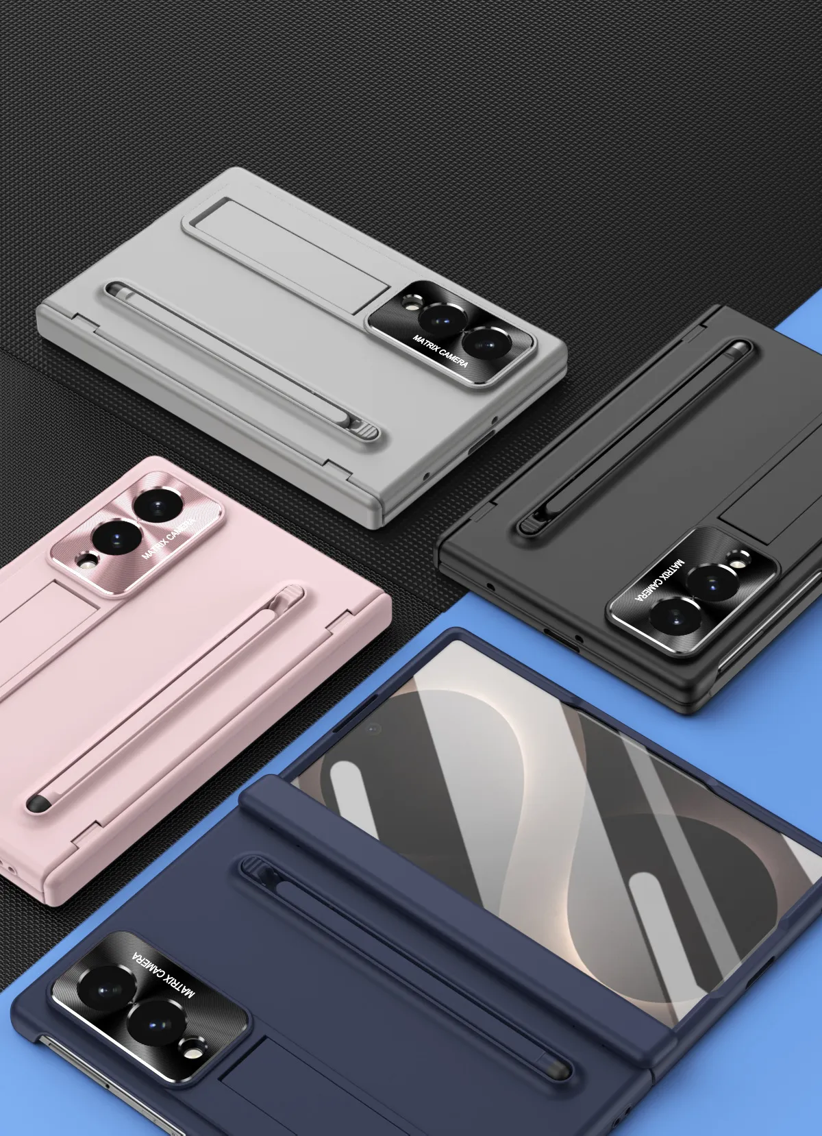 Compatible with Samsung Zfold 8 Wide phone case, FOLD8 folding official pen slot case, integrated anti-drop protective case.