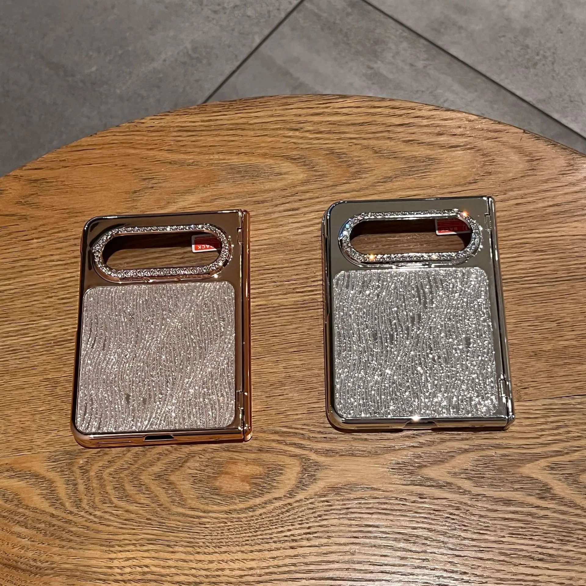 Huawei Pura X Max Phone Case, PURA X MAX Foldable Wave Glitter Electroplated Vegan Leather, Drop-Proof and Suitable