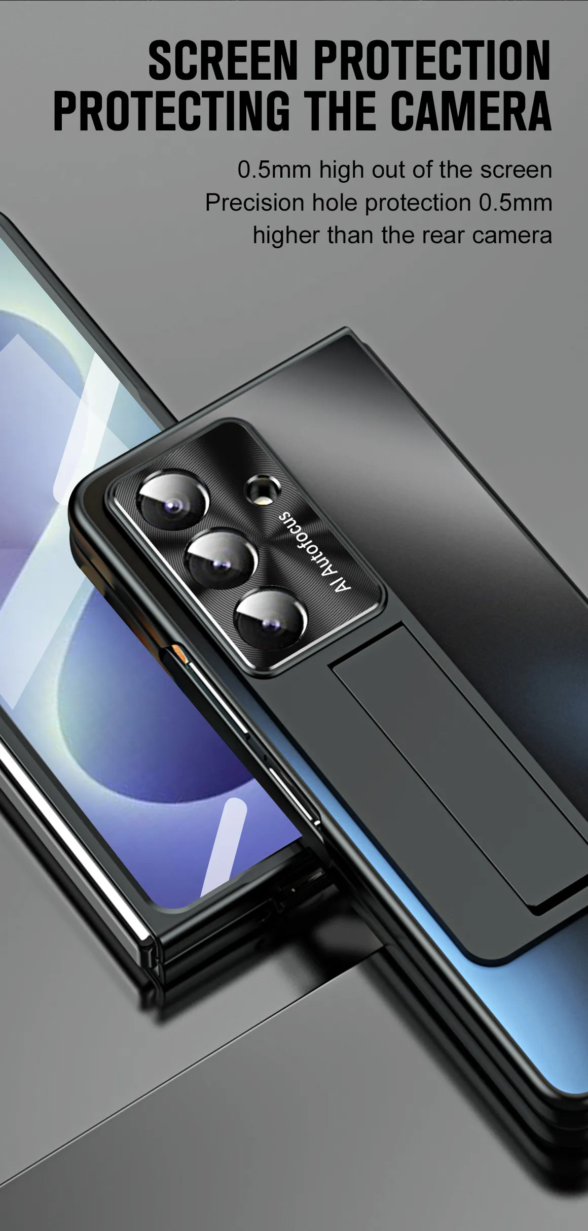 Compatible with Samsung Zfold8 Ultra phone case, FOLD8 foldable screen protective case, stand, screen protector, and integrated protective case.