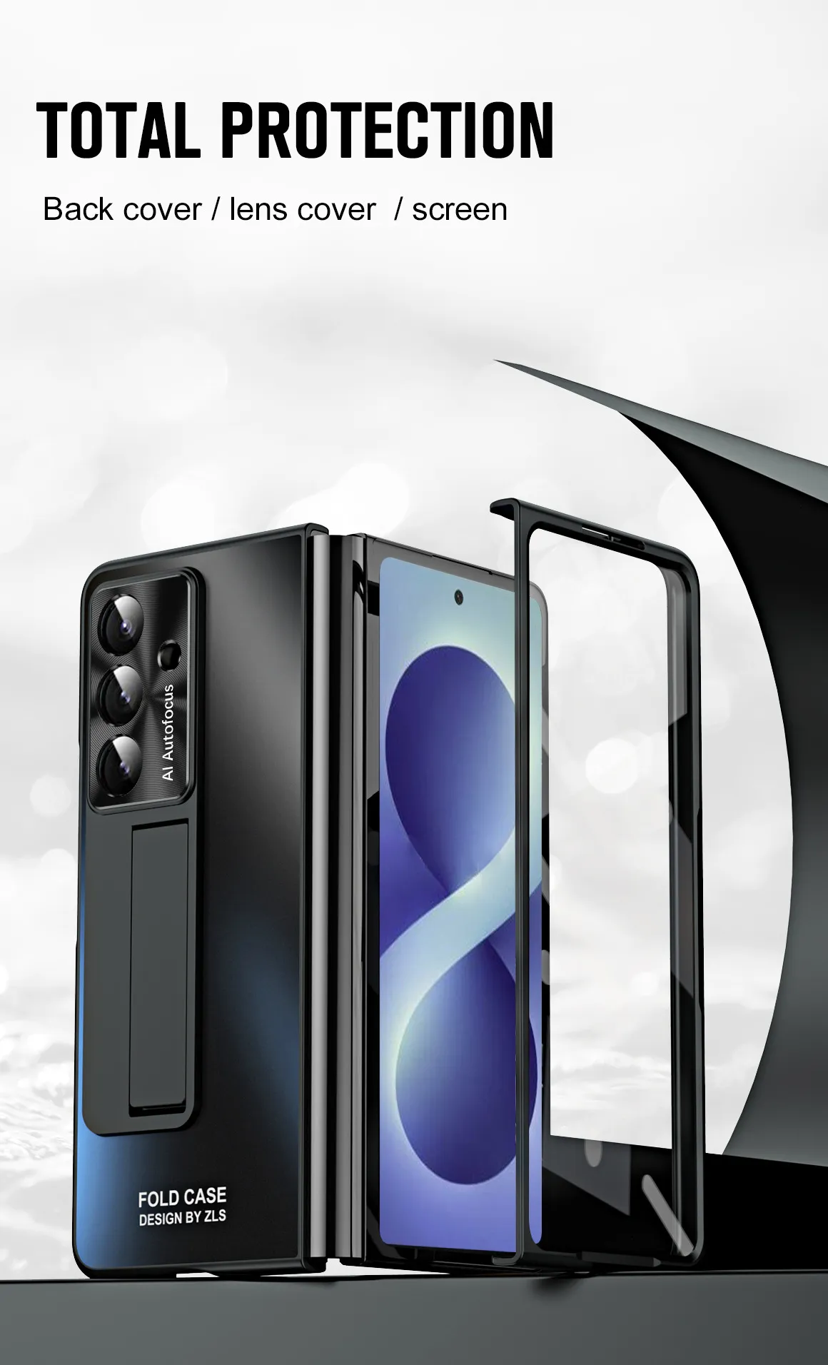 Compatible with Samsung Zfold8 Ultra phone case, FOLD8 foldable screen protective case, stand, screen protector, and integrated protective case.