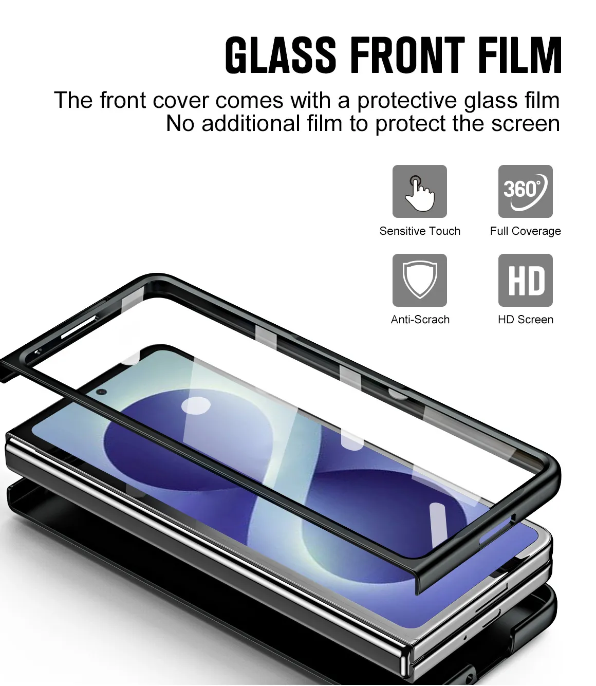 Compatible with Samsung Zfold8 Ultra phone case, FOLD8 foldable screen protective case, stand, screen protector, and integrated protective case.