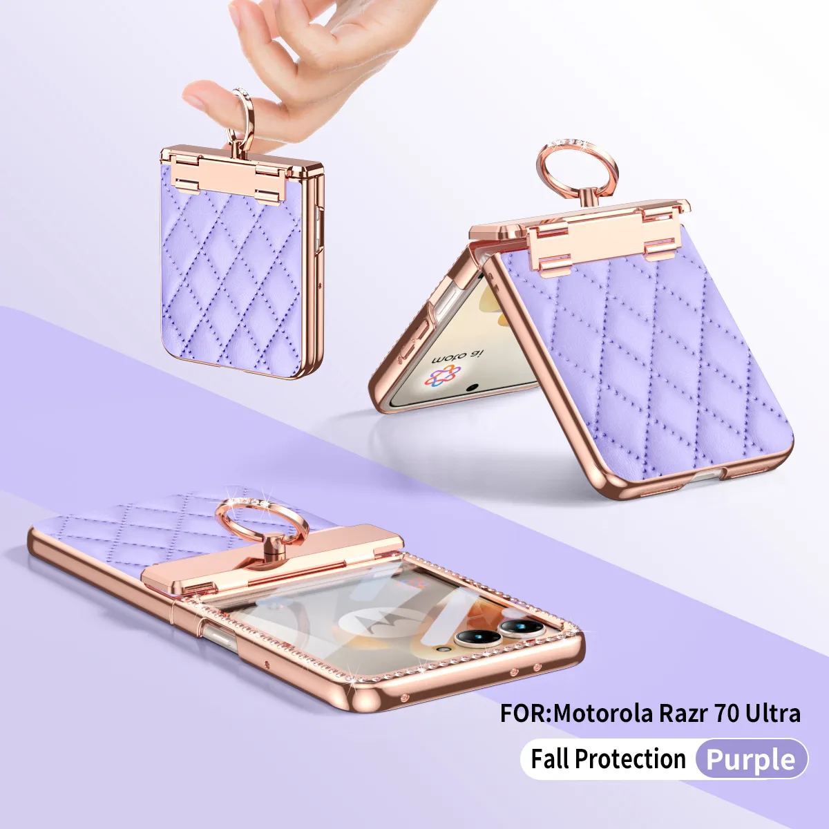 Compatible with Motorola 70 phone case, 60 Pro, Motorola folding phone case, 50U wrist strap, pen slot case, and integrated protective film.