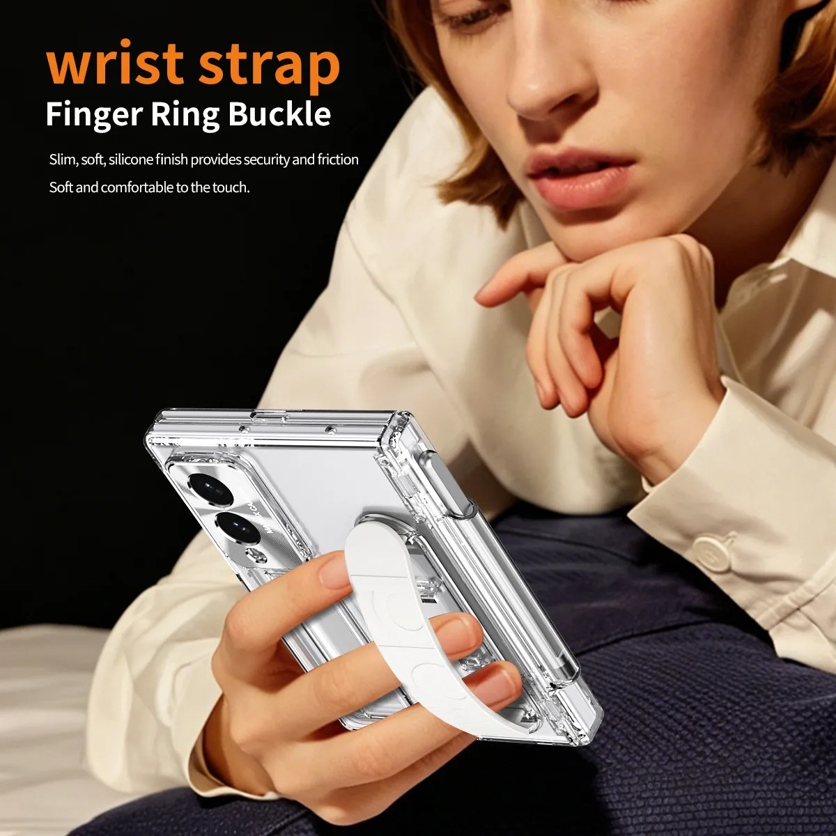 Compatible with Samsung Zfold 8 Wide Phone Case, FOLD8 Wide Screen Folding Official Wristband Pen Slot Hinge Drop Protection Case