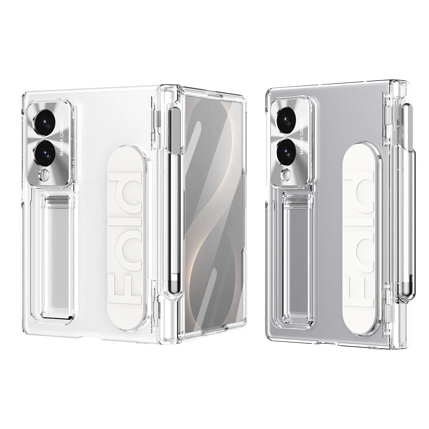 Compatible with Samsung Zfold 8 Wide Phone Case, FOLD8 Wide Screen Folding Official Wristband Pen Slot Hinge Drop Protection Case