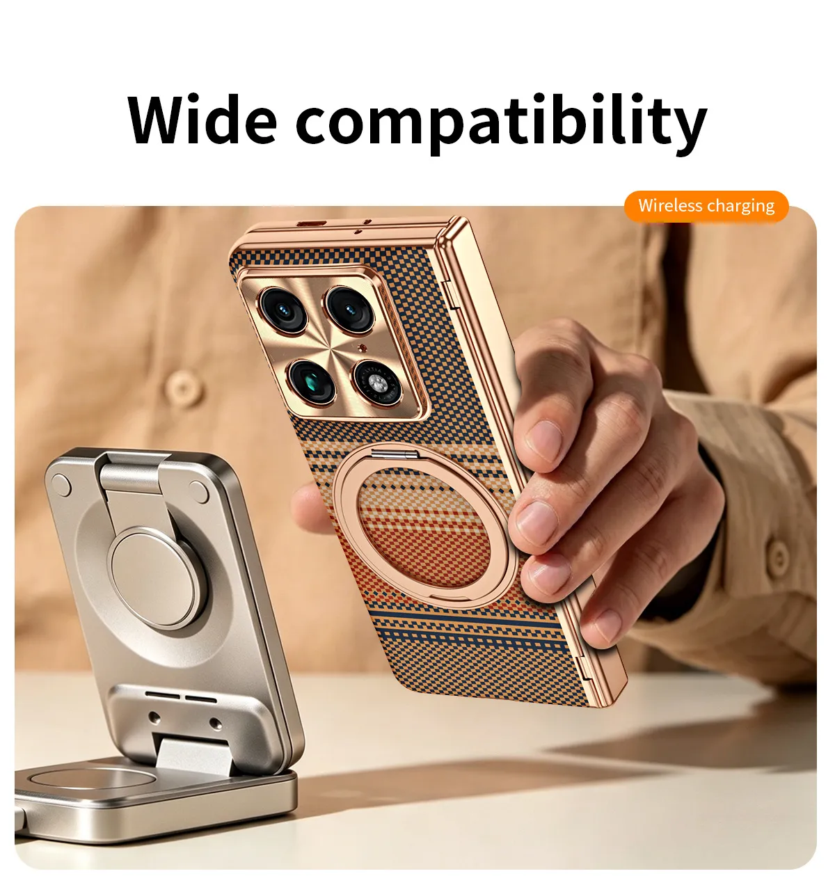 Compatible with Moto Razr Fold phone case, Motorola folding rotating magnetic case, integrated protective film