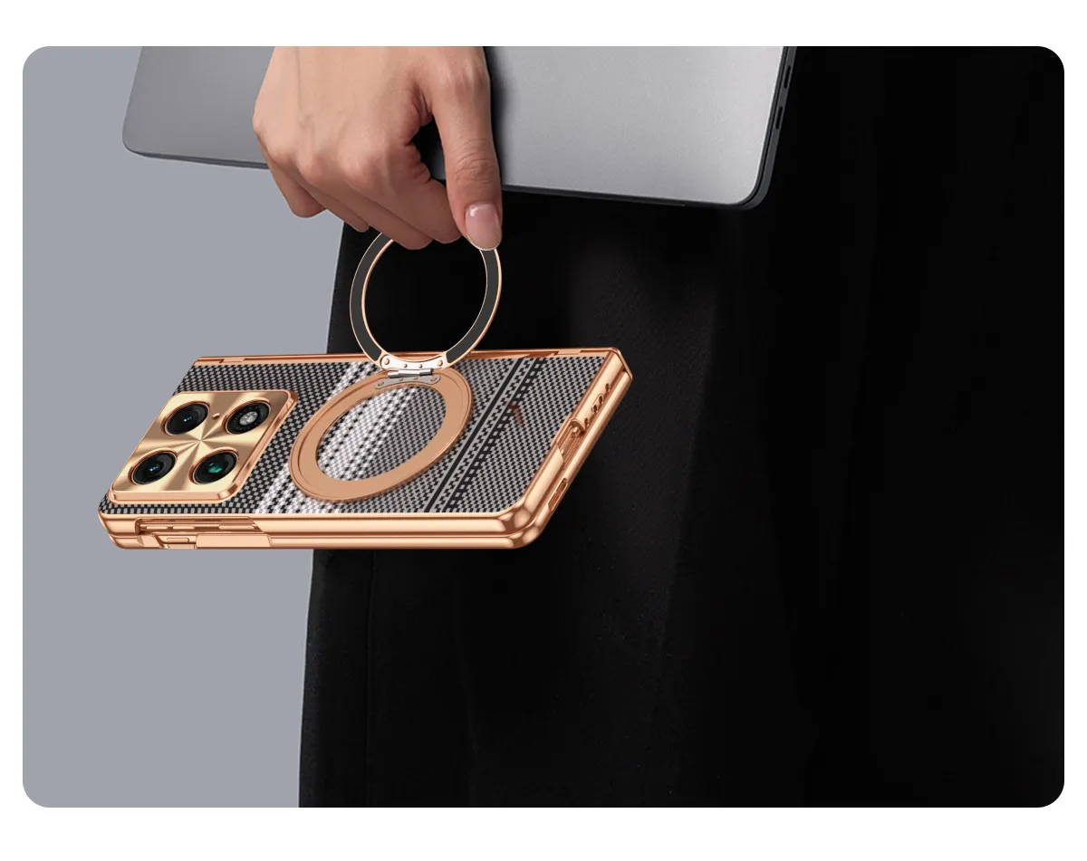 Compatible with Moto Razr Fold phone case, Motorola folding rotating magnetic case, integrated protective film
