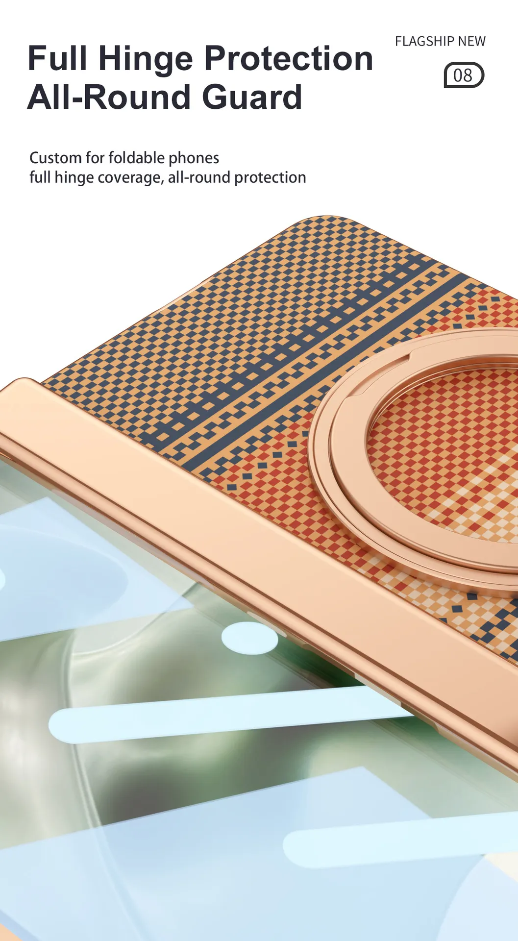 Compatible with Moto Razr Fold phone case, Motorola folding rotating magnetic case, integrated protective film