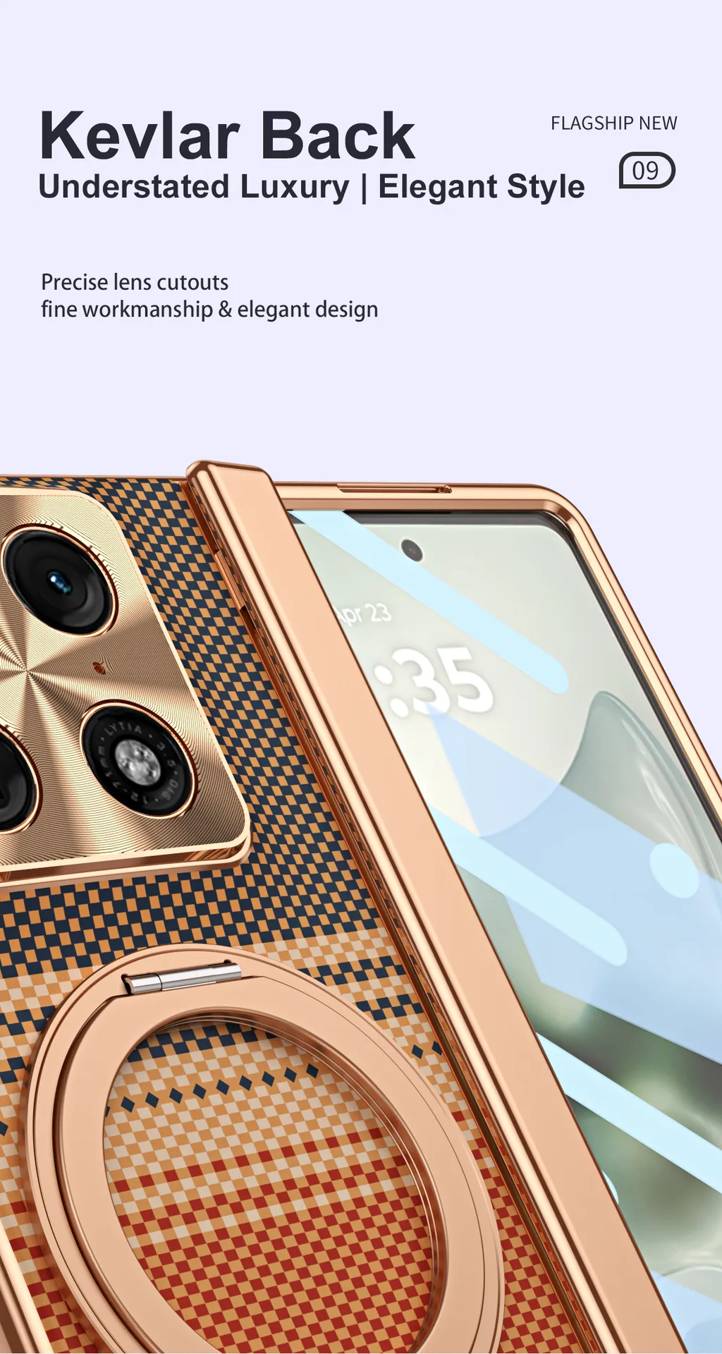 Compatible with Moto Razr Fold phone case, Motorola folding rotating magnetic case, integrated protective film
