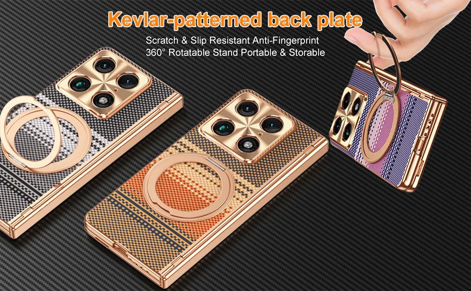 Compatible with Moto Razr Fold phone case, Motorola folding rotating magnetic case, integrated protective film
