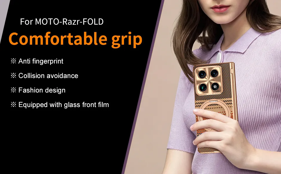 Compatible with Moto Razr Fold phone case, Motorola folding rotating magnetic case, integrated protective film