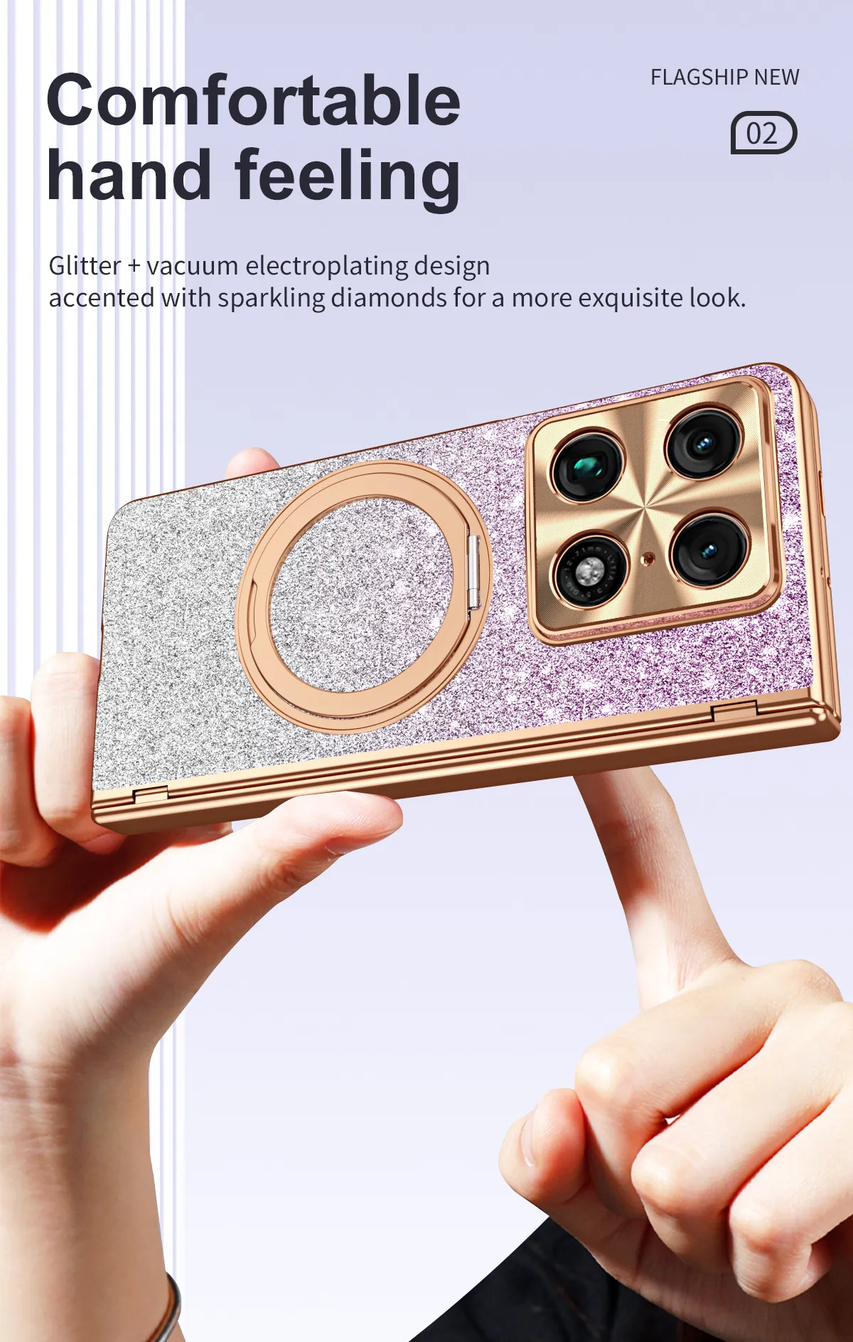 Compatible with Moto Razr Fold phone case, Motorola folding rotating stand, magnetic case, protective film