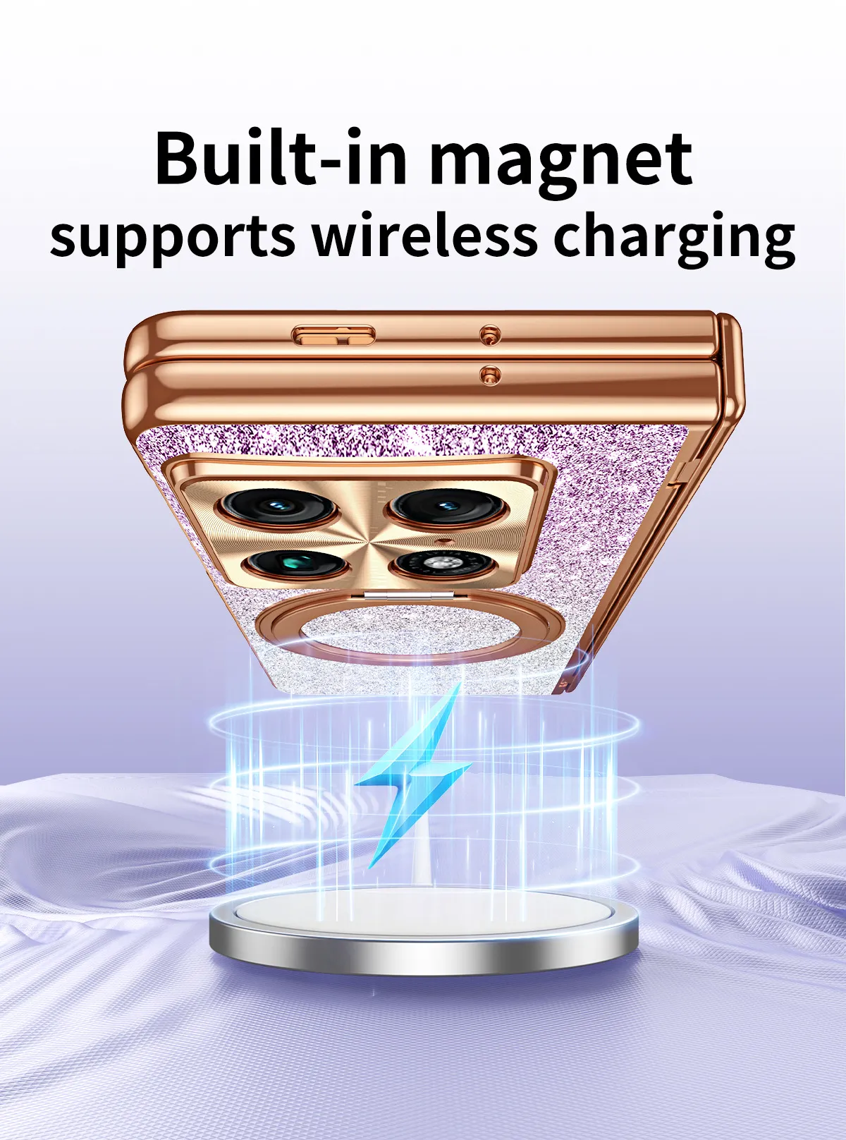 Compatible with Moto Razr Fold phone case, Motorola folding rotating stand, magnetic case, protective film