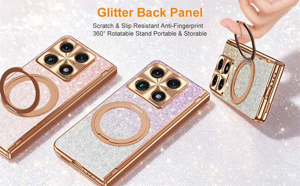 Compatible with Moto Razr Fold phone case, Motorola folding rotating stand, magnetic case, protective film