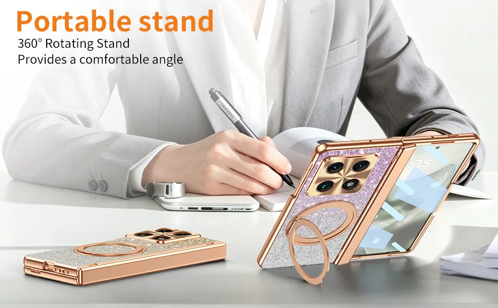 Compatible with Moto Razr Fold phone case, Motorola folding rotating stand, magnetic case, protective film