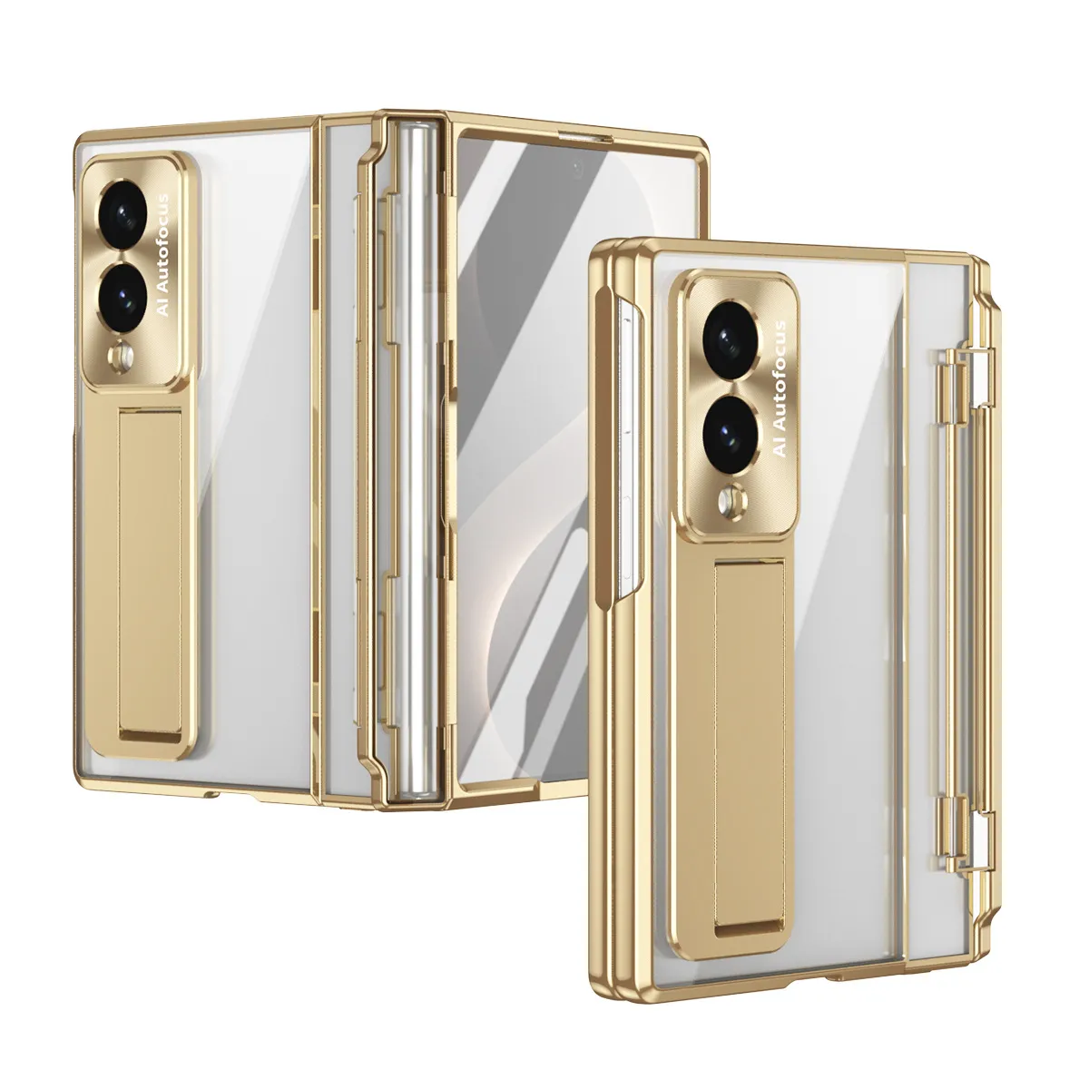 Samsung Zfold 8 Wide Phone Case FOLD8 Flat Hinge Foldable Screen Protective Case Full Coverage Electroplated Transparent Case