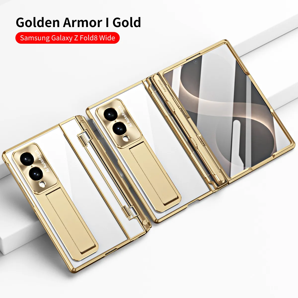 Samsung Zfold 8 Wide Phone Case FOLD8 Flat Hinge Foldable Screen Protective Case Full Coverage Electroplated Transparent Case