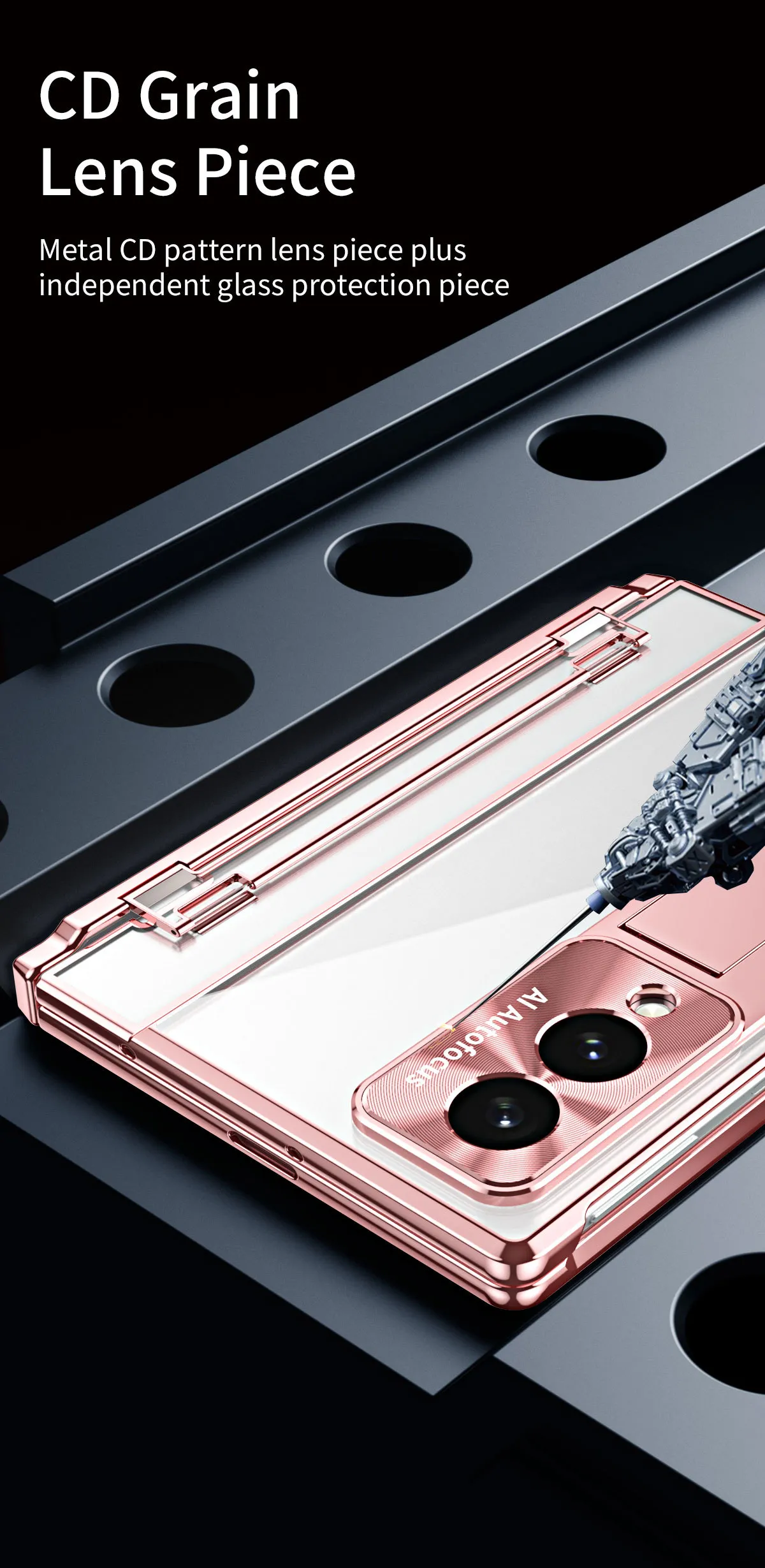 Samsung Zfold 8 Wide Phone Case FOLD8 Flat Hinge Foldable Screen Protective Case Full Coverage Electroplated Transparent Case