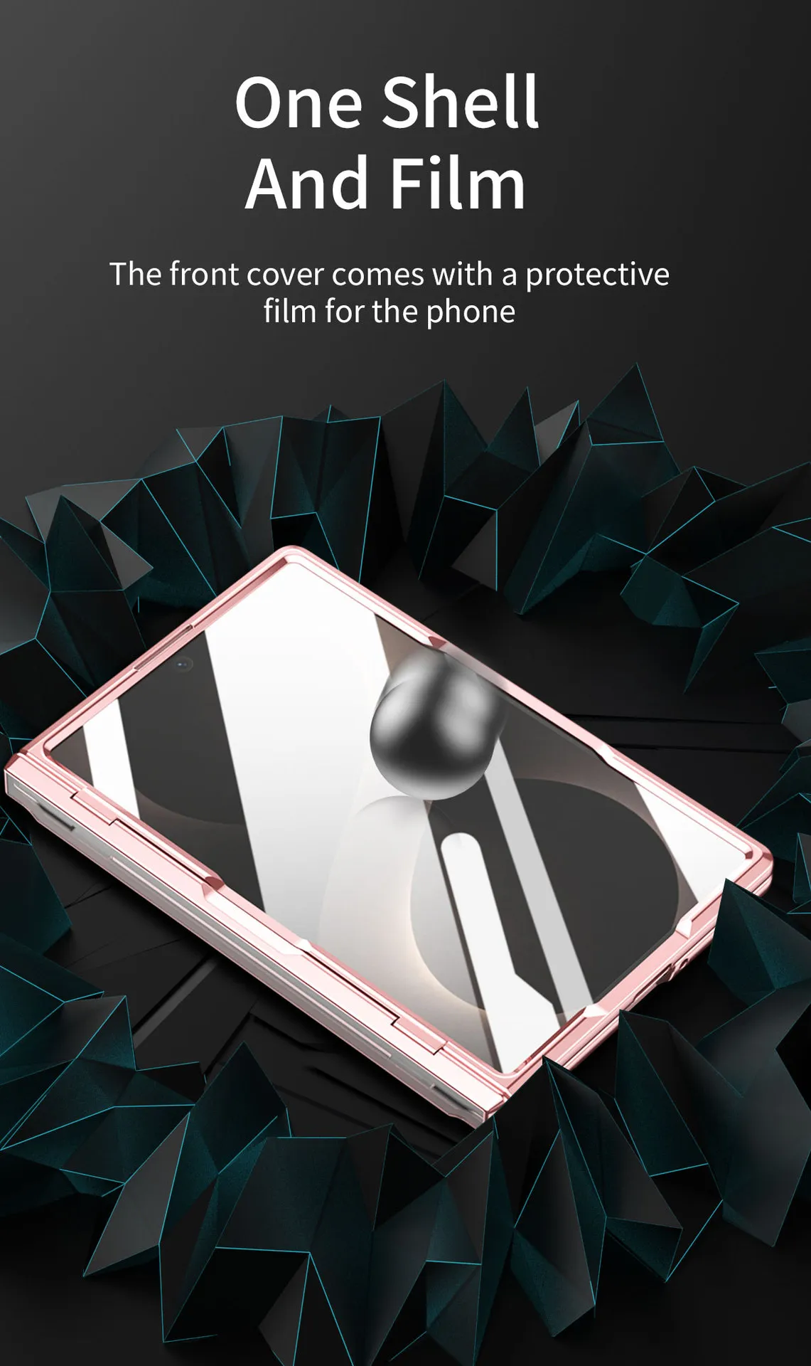 Samsung Zfold 8 Wide Phone Case FOLD8 Flat Hinge Foldable Screen Protective Case Full Coverage Electroplated Transparent Case