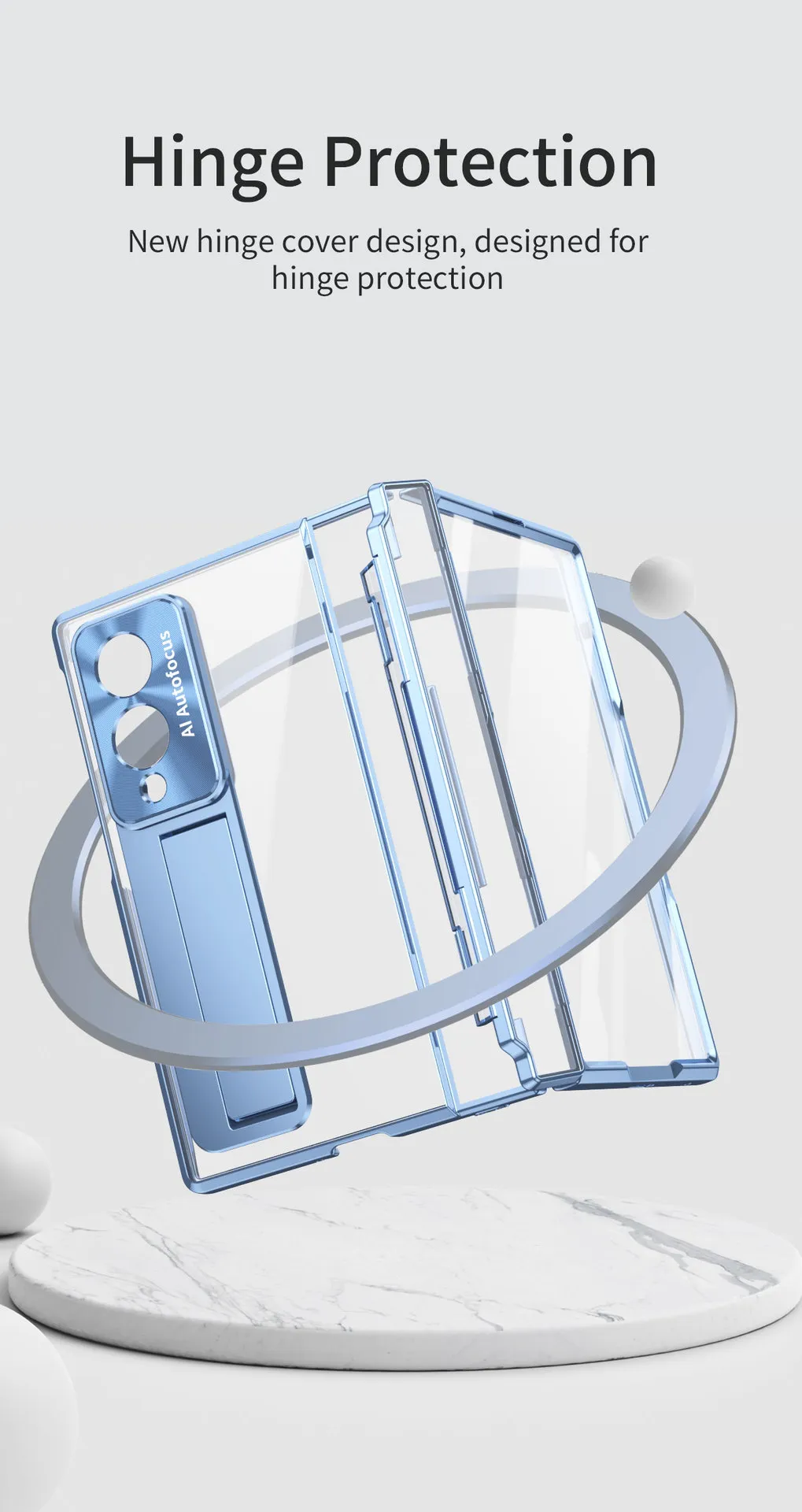 Samsung Zfold 8 Wide Phone Case FOLD8 Flat Hinge Foldable Screen Protective Case Full Coverage Electroplated Transparent Case