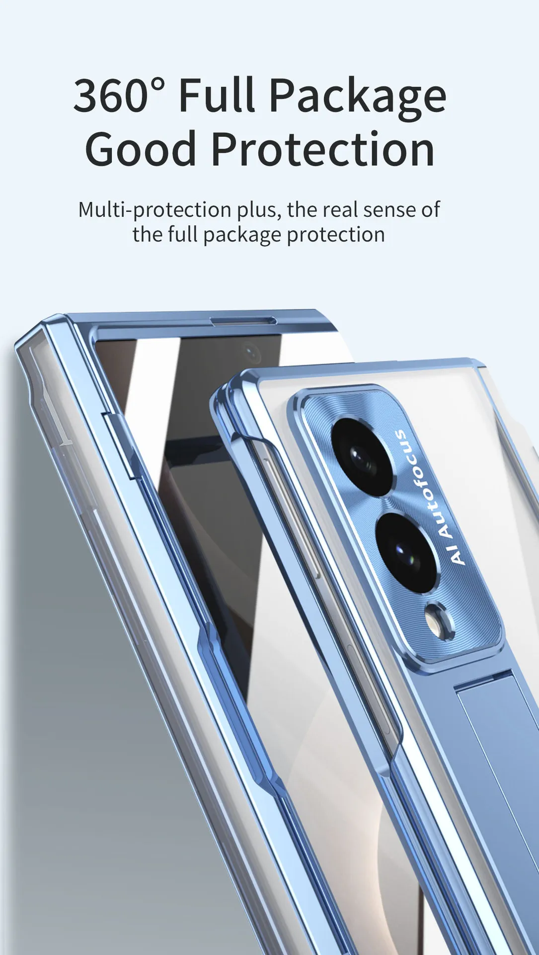 Samsung Zfold 8 Wide Phone Case FOLD8 Flat Hinge Foldable Screen Protective Case Full Coverage Electroplated Transparent Case