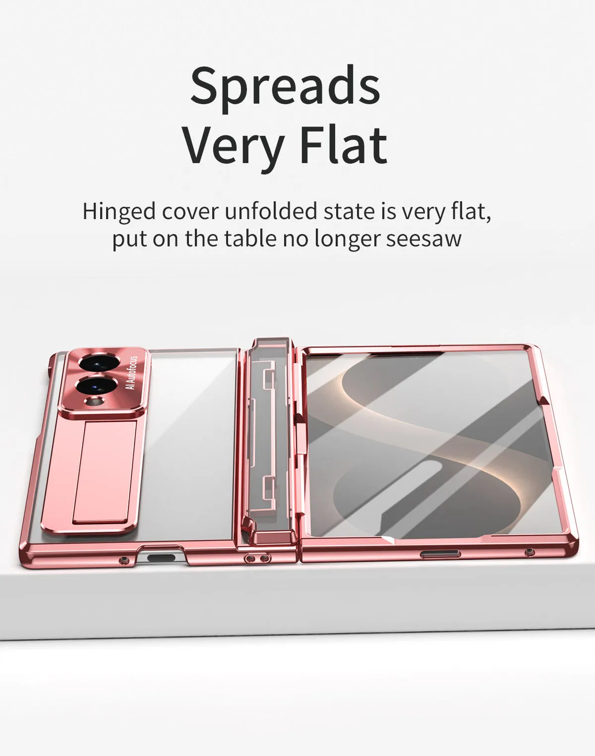 Samsung Zfold 8 Wide Phone Case FOLD8 Flat Hinge Foldable Screen Protective Case Full Coverage Electroplated Transparent Case