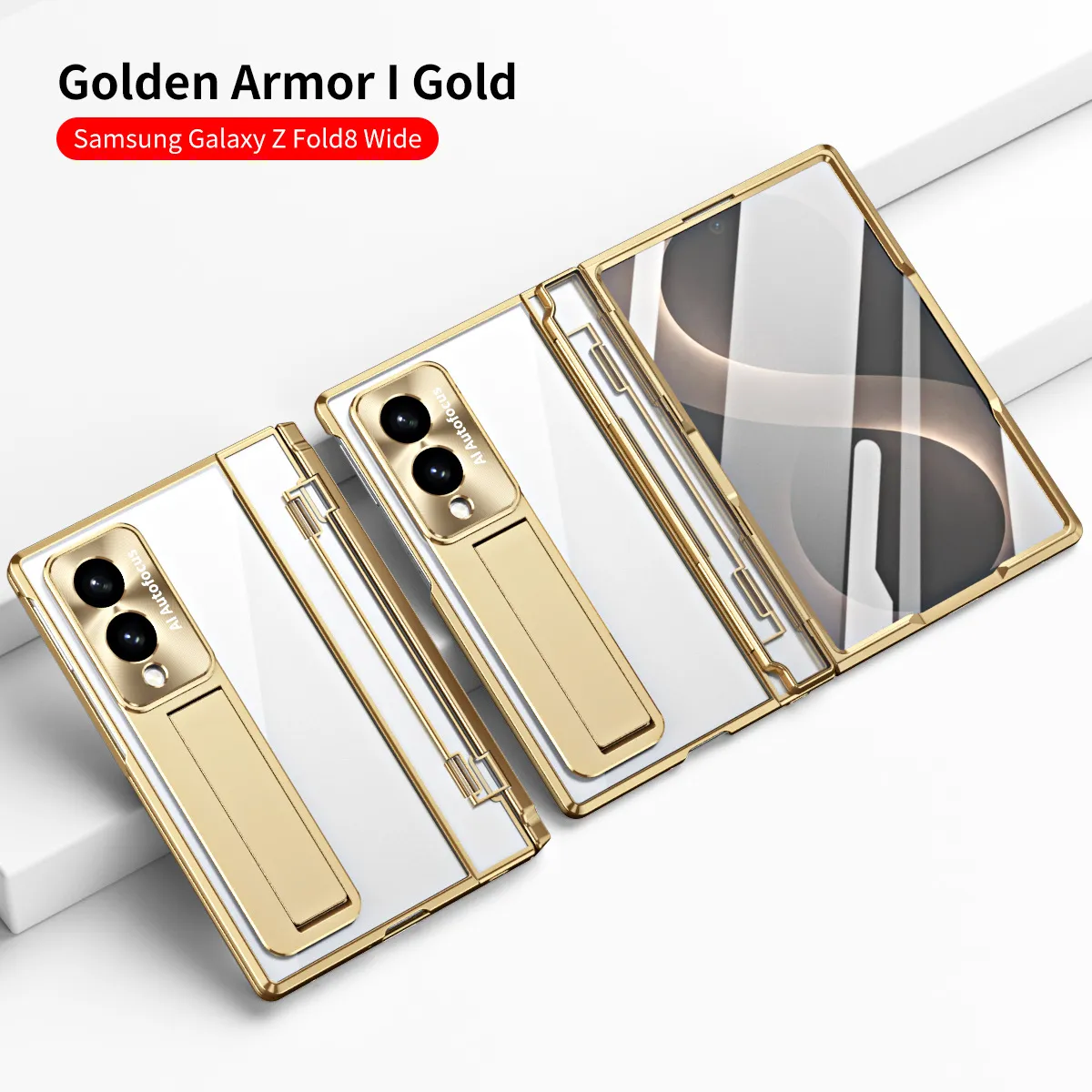 Samsung Zfold 8 Wide Phone Case FOLD8 Flat Hinge Foldable Screen Protective Case Full Coverage Electroplated Transparent Case