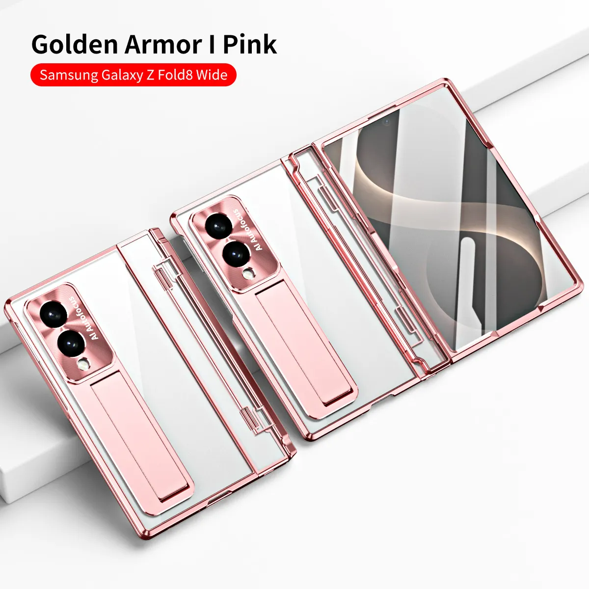 Samsung Zfold 8 Wide Phone Case FOLD8 Flat Hinge Foldable Screen Protective Case Full Coverage Electroplated Transparent Case