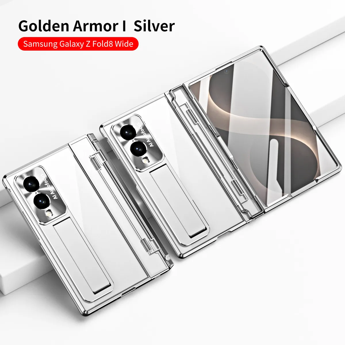 Samsung Zfold 8 Wide Phone Case FOLD8 Flat Hinge Foldable Screen Protective Case Full Coverage Electroplated Transparent Case