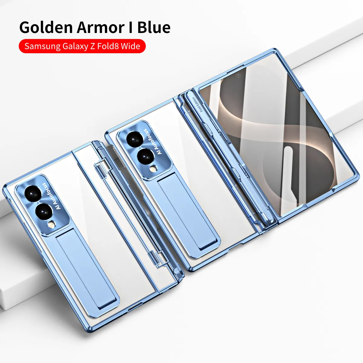 Samsung Zfold 8 Wide Phone Case FOLD8 Flat Hinge Foldable Screen Protective Case Full Coverage Electroplated Transparent Case