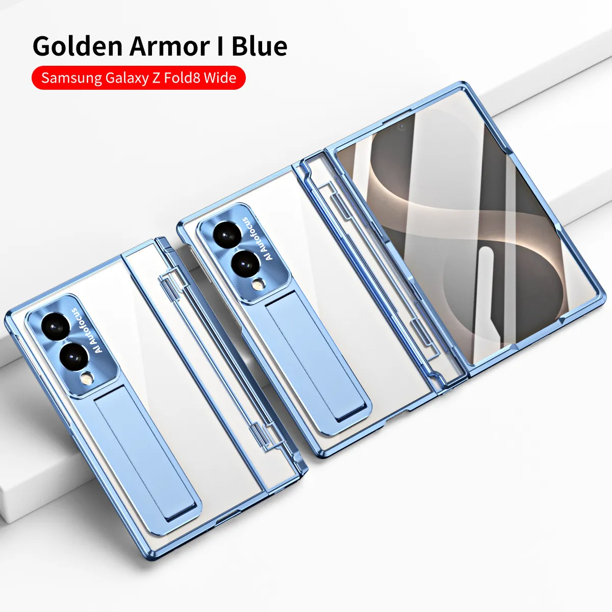 Samsung Zfold 8 Wide Phone Case FOLD8 Flat Hinge Foldable Screen Protective Case Full Coverage Electroplated Transparent Case