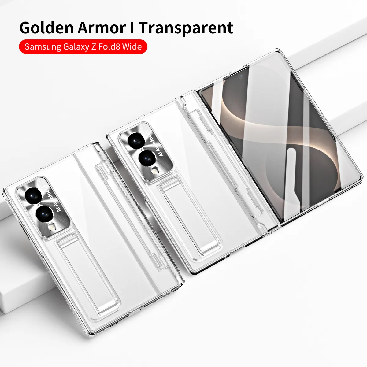 Samsung Zfold 8 Wide Phone Case FOLD8 Flat Hinge Foldable Screen Protective Case Full Coverage Electroplated Transparent Case