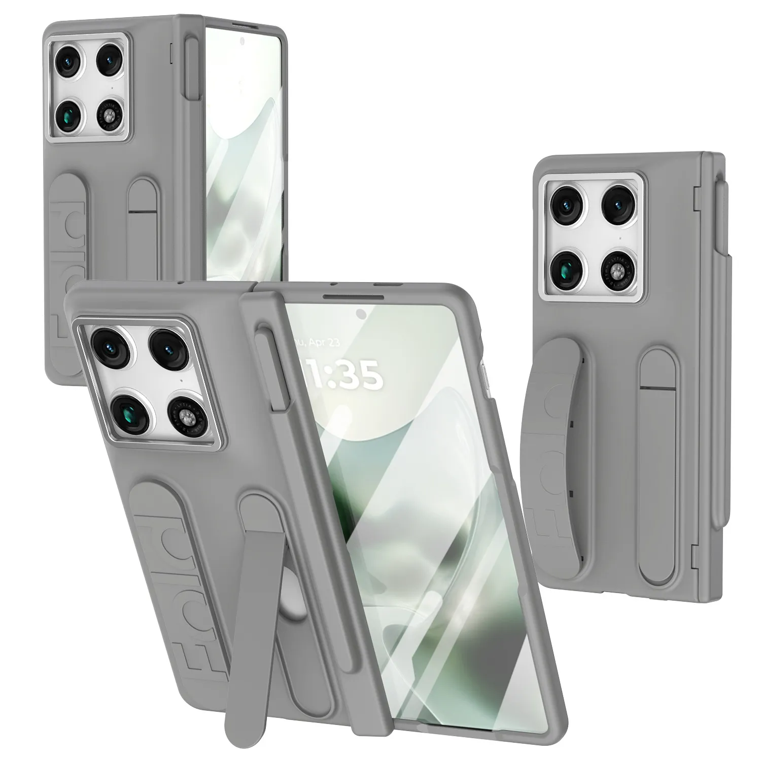 Compatible with Moto Razr Fold phone case, Motorola folding pen slot wrist strap hinge case, integrated protective film