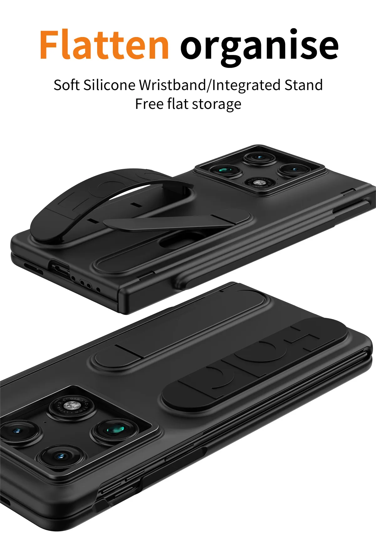Compatible with Moto Razr Fold phone case, Motorola folding pen slot wrist strap hinge case, integrated protective film