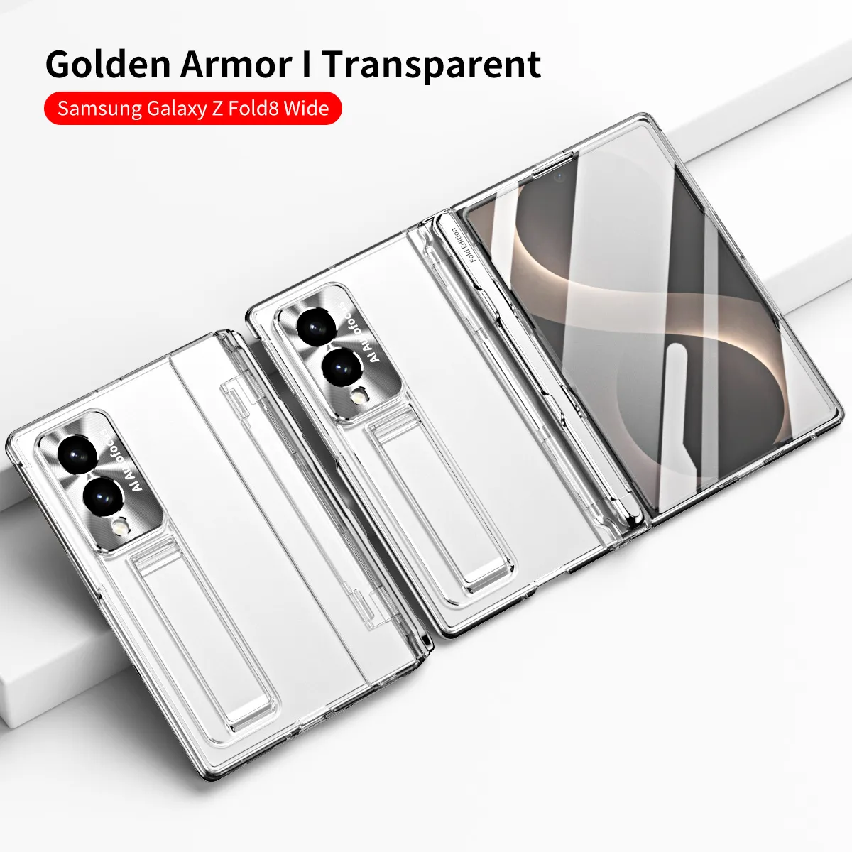 Samsung Zfold 8 Wide Phone Case FOLD8 Flat Hinge Folding Protective Case Electroplated Pen Slot Drop Protection Applicable