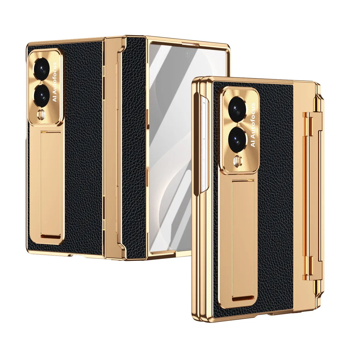 Samsung Fold8 Wide Phone Case with Flat Hinge, Vegan Leather, Pen Slot, Drop-Proof Protection
