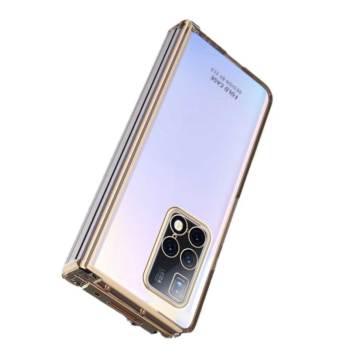 Compatible with Huawei Mate X2 phone case, foldable solid color electroplated transparent protective case, hinge full-coverage shockproof case, 5G.