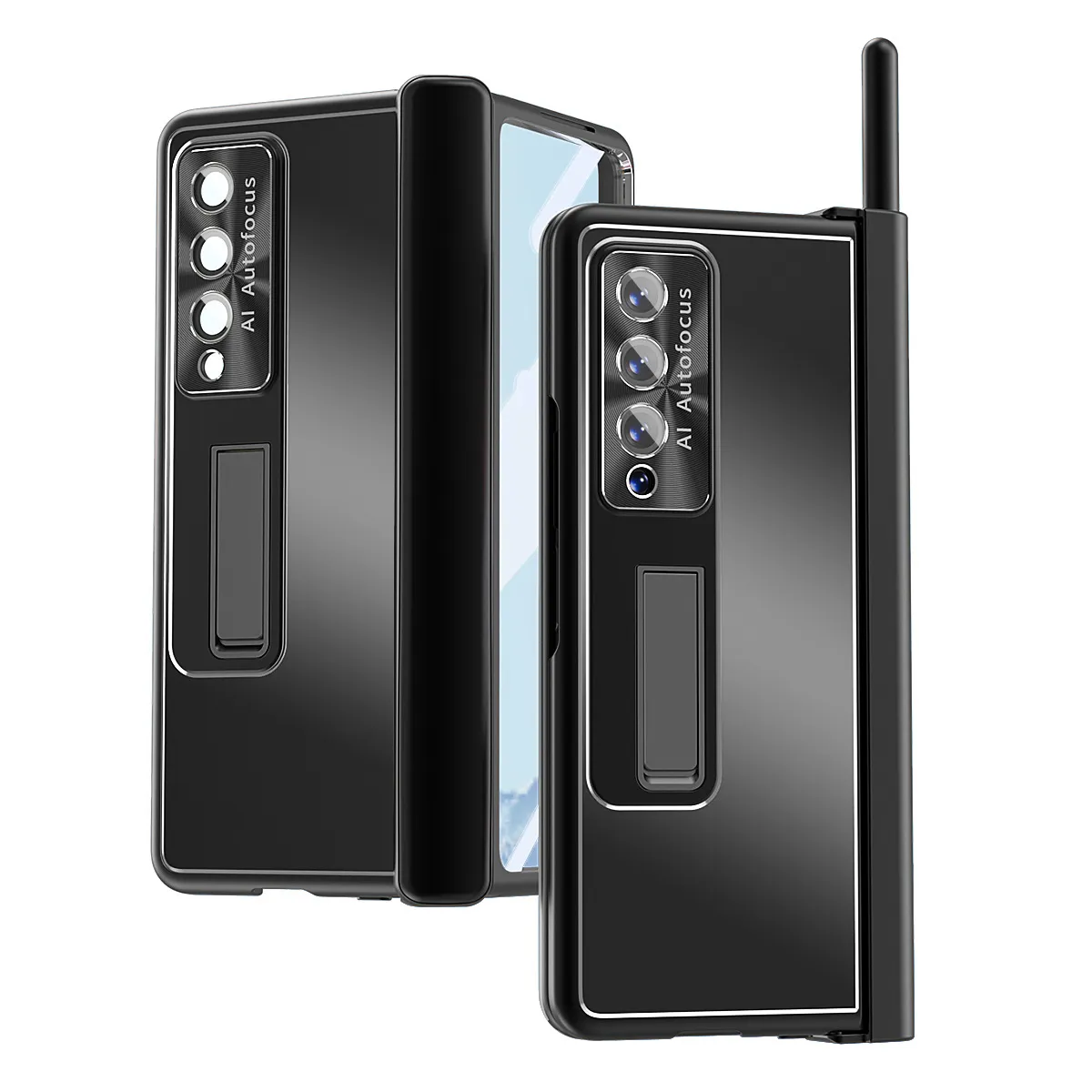 Compatible with Samsung Zfold4 phone case, aluminum alloy hinge, folding protective case, ZFOLD3 pen slot, S Pen stylus.