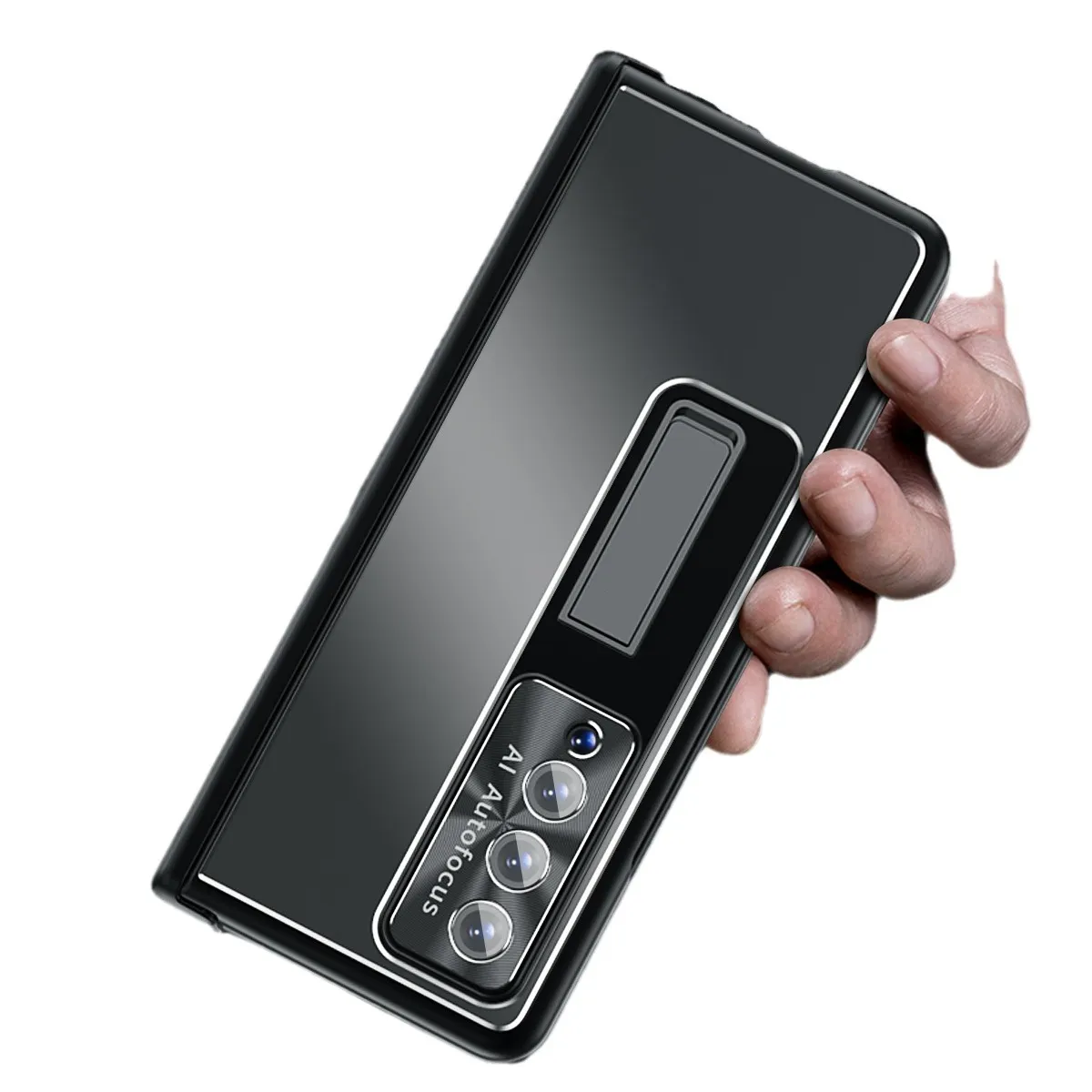 Compatible with Samsung Zfold4 phone case, aluminum alloy hinge, folding protective case, ZFOLD3 pen slot, S Pen stylus.