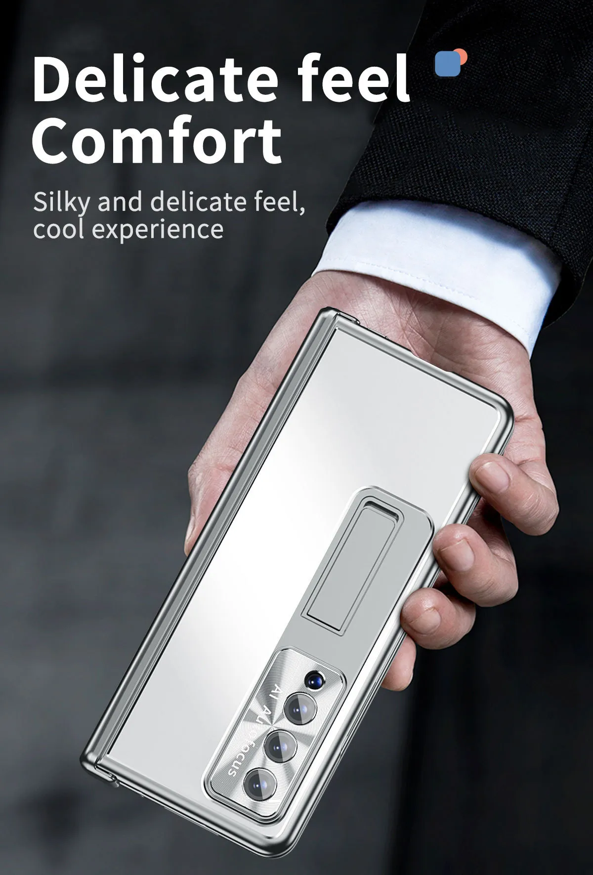 Compatible with Samsung Zfold4 phone case, aluminum alloy hinge, folding protective case, ZFOLD3 pen slot, S Pen stylus.